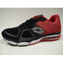 Black Red Mesh superior de borracha almofada de ar Outsole Running Shoes